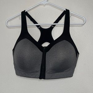 Champion Grey and black motion control zipper sports bra. Worn once